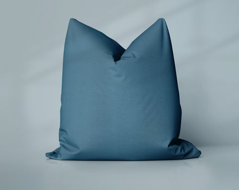 Drive-In Twilight Parisian Blue solid throw pillow cover, dark blue