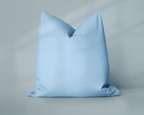 Skylight Pastel Powder Blue solid throw pillow cover, light blue