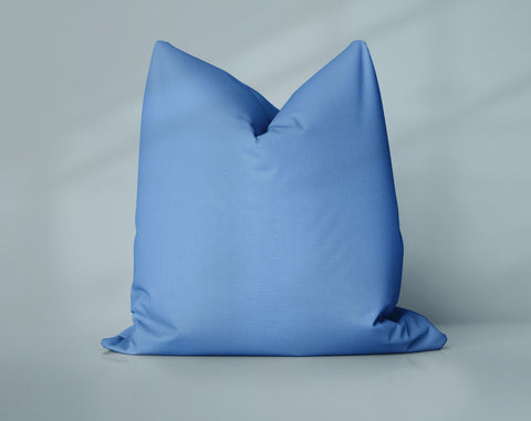 Oxford Blue Sky Riviera solid throw pillow cover, medium blue