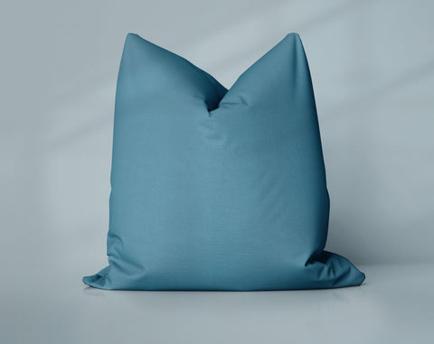 Atomic Age Teal Sea Blue solid throw pillow cover, dark blue