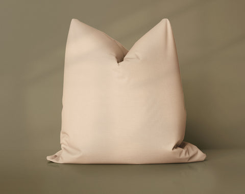 Latte Foam Beige solid throw pillow cover, light brown