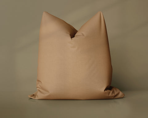 Cabin Lodge Brown Sugar solid throw pillow cover, medium brown