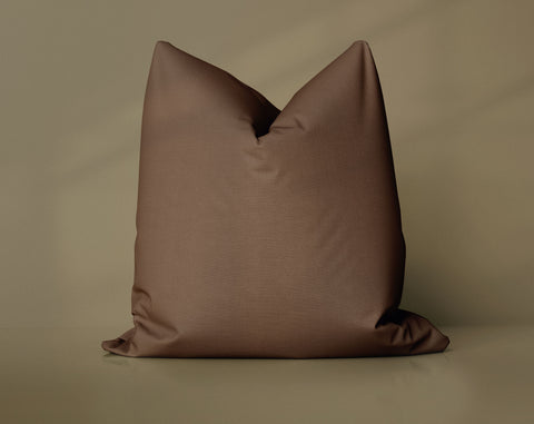 Heirloom Roast Coffee Bean solid throw pillow cover, dark brown