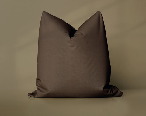 Mahogany Study Demitasse solid throw pillow cover, dark brown
