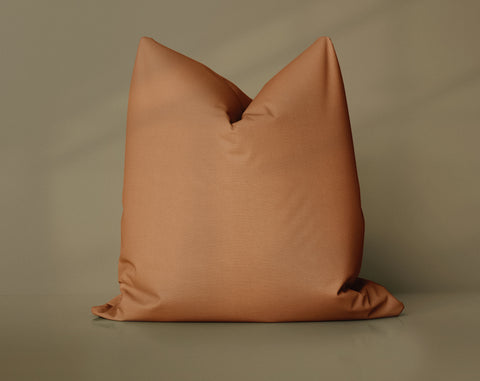 Maple Syrup Pop Maple Syrup solid throw pillow cover, dark brown