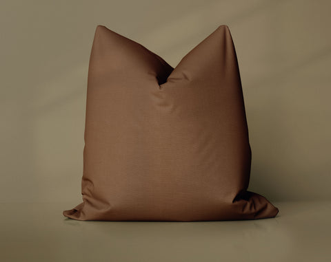 Espresso Shot Seal Brown solid throw pillow cover, dark brown