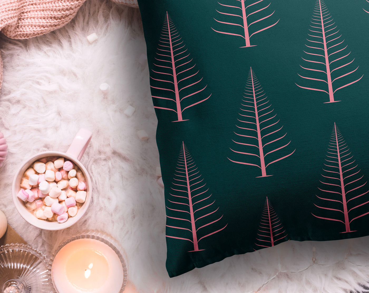 Christmas + Winter Interior Design and Decor with Decorative Throw Pillows - Cush Potato Pillows