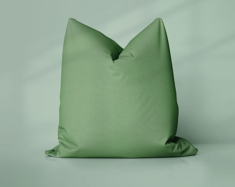 Garden Hedge Bottle Green solid throw pillow cover, medium green
