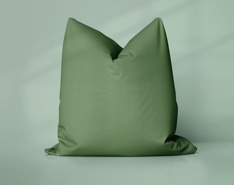 Harvest Gold Leaf Cedar solid throw pillow cover, dark green