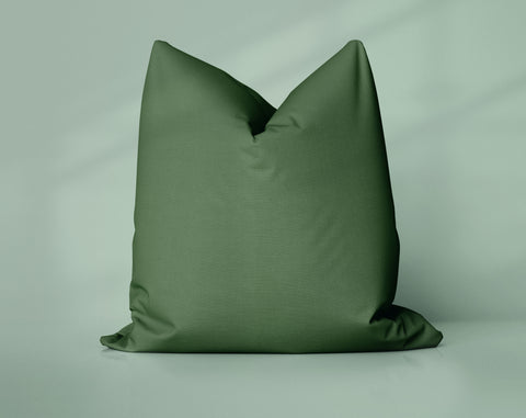 Olive Diner Booth Cedar Green solid throw pillow cover, dark green
