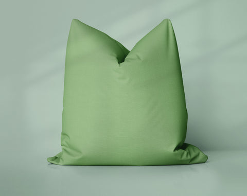Avocado Toast Green Moss solid throw pillow cover, medium green