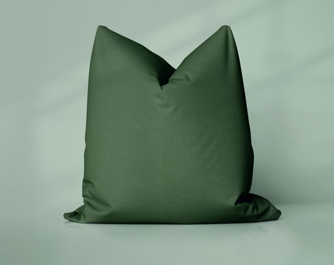 Forest Heritage Greener Pastures solid throw pillow cover, dark green