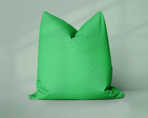 Kiwi Splash Greenery solid throw pillow cover, medium green