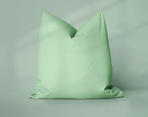 Pistachio Cream Lettuce Green solid throw pillow cover, light green