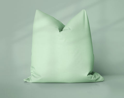 Mint Whisper Mint Green solid throw pillow cover, light green