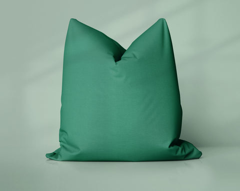 Pine Lagoon Sea Moss solid throw pillow cover, dark green