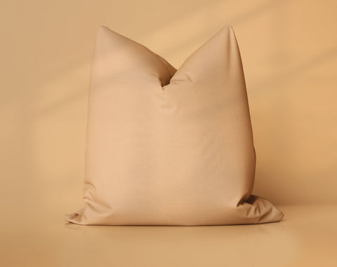 Apricot Cloud Apricot Buff solid throw pillow cover, medium orange