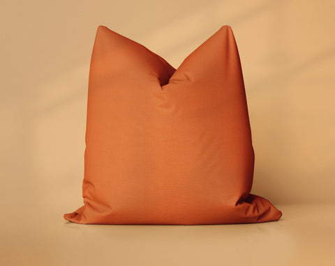 Sunset Blaze Autumn Glory solid throw pillow cover, medium orange