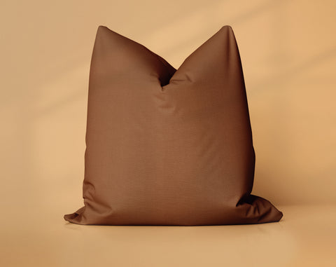 Roasted Chestnut Bombay Brown solid throw pillow cover, dark orange