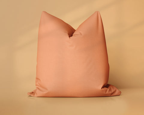 Tang Cooler Mock Orange solid throw pillow cover, medium orange