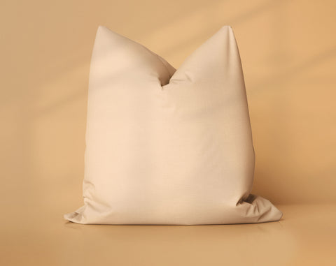 Peaches & Cream Peach Nougat solid throw pillow cover, light orange