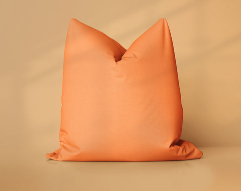 Tangerine Pop Vibrant Orange solid throw pillow cover, medium orange