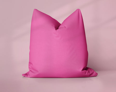 True Camellia Camellia solid throw pillow cover, medium pink