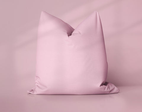 Marshmallow Blush Coral Almond solid throw pillow cover, light pink