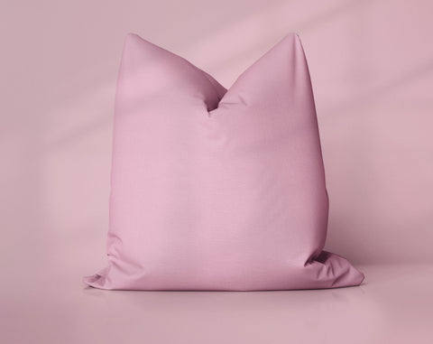 Dusty Blush Peach Blush solid throw pillow cover, medium pink