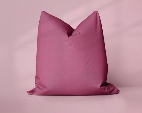 Lipstick Jukebox Raspberry Rose solid throw pillow cover, dark pink