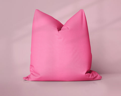 Bubblegum Pop Shocking Pink solid throw pillow cover, medium pink