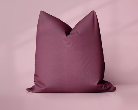 Antique Rose Wild Aster solid throw pillow cover, dark pink