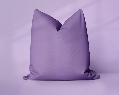 Heirloom Iris Bougainvillea solid throw pillow cover, medium purple