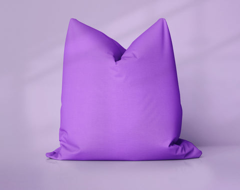 Grape Soda Pop Dahlia Purple solid throw pillow cover, medium purple