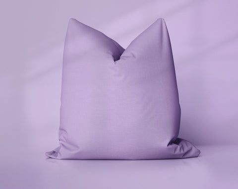 Lavender Mist Lavender Frost solid throw pillow cover, medium purple