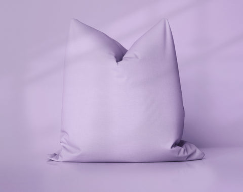 Wisteria Whisper Lupine solid throw pillow cover, medium purple