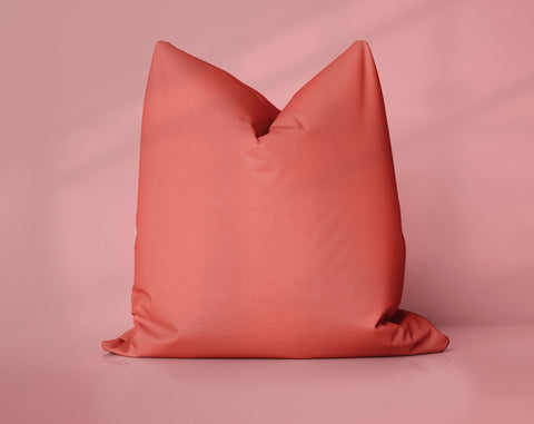 Soda Fountain Red Aurora Red solid throw pillow cover, medium red