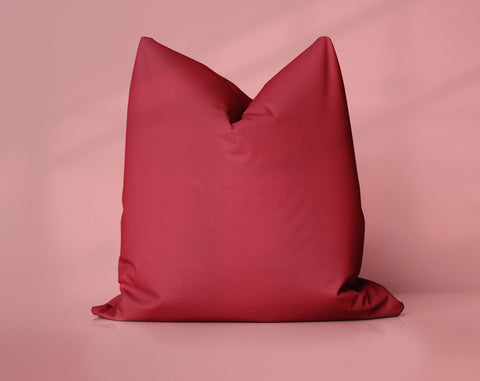 Firebrick Fury Chili Pepper solid throw pillow cover, dark red