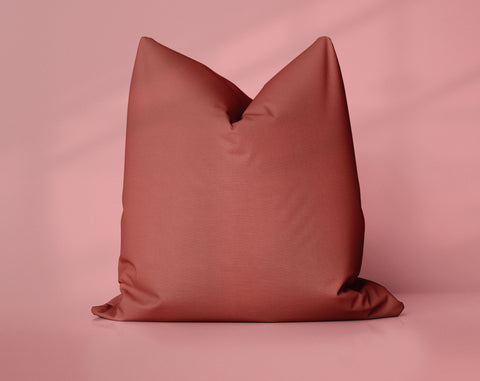 Heritage Brickwork Etruscan Red solid throw pillow cover, dark red