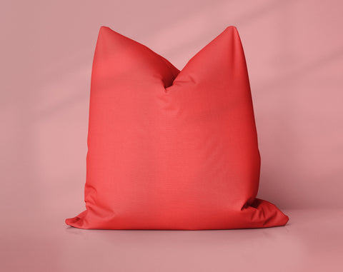 Candy Apple Crunch Fiery Red solid throw pillow cover, medium red