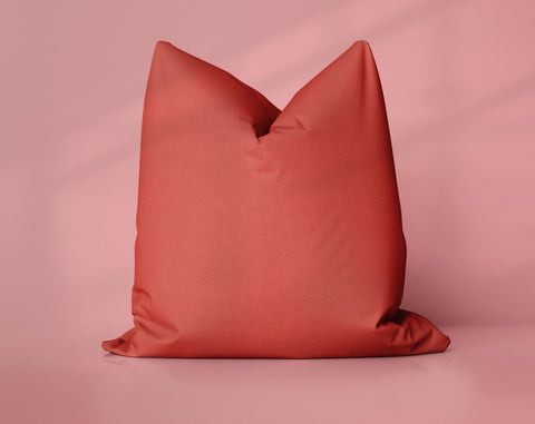 Heirloom Tomato Flame Scarlet solid throw pillow cover, dark red