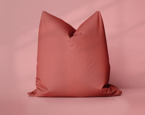 Tomato Soup Can Garnet Rose solid throw pillow cover, dark red
