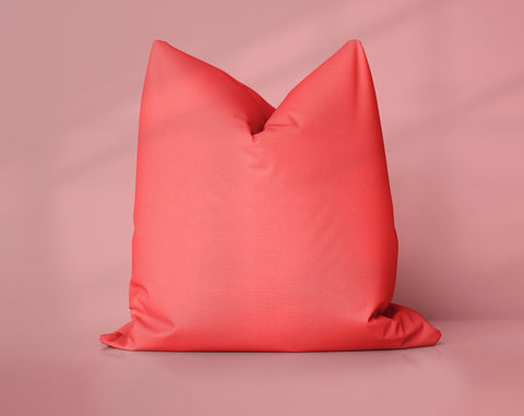 Cherry Bomb Pop Tomato solid throw pillow cover, medium red