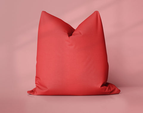 Lipstick Stain True Red solid throw pillow cover, dark red