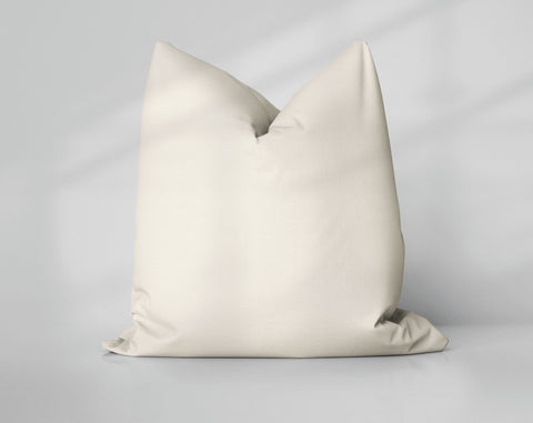 Soda Shoppe Cream Eggnog solid throw pillow cover, light white