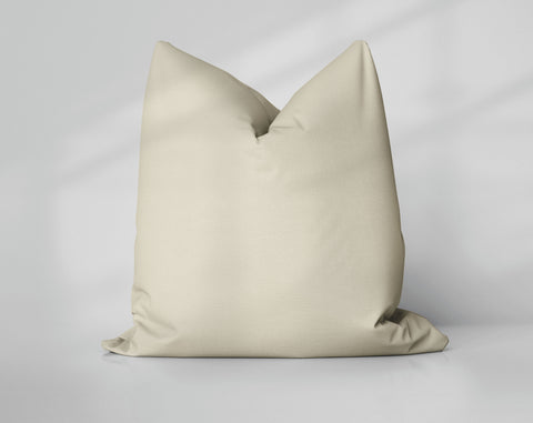 Vintage Vellum Frosted Almond solid throw pillow cover, light white