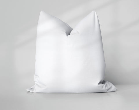 Frost Pop White Alyssum solid throw pillow cover, light white