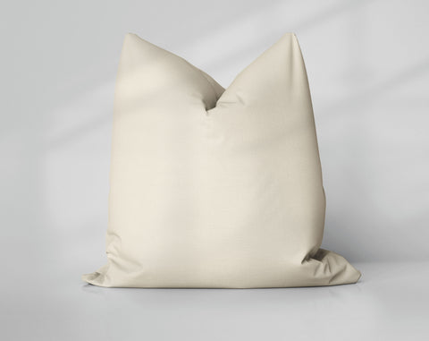 Linen Drift Winter White solid throw pillow cover, light white