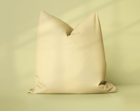 Banana Cream Pie Banana Cream solid throw pillow cover, light yellow