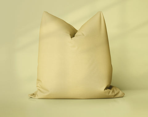 Vanilla Custard Custard solid throw pillow cover, light yellow